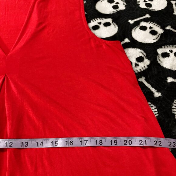 PAPA VANCOUVER Red v-neck short-sleeve top ~ Stretchy LARGE XL 1X shirt - Picture 8 of 15